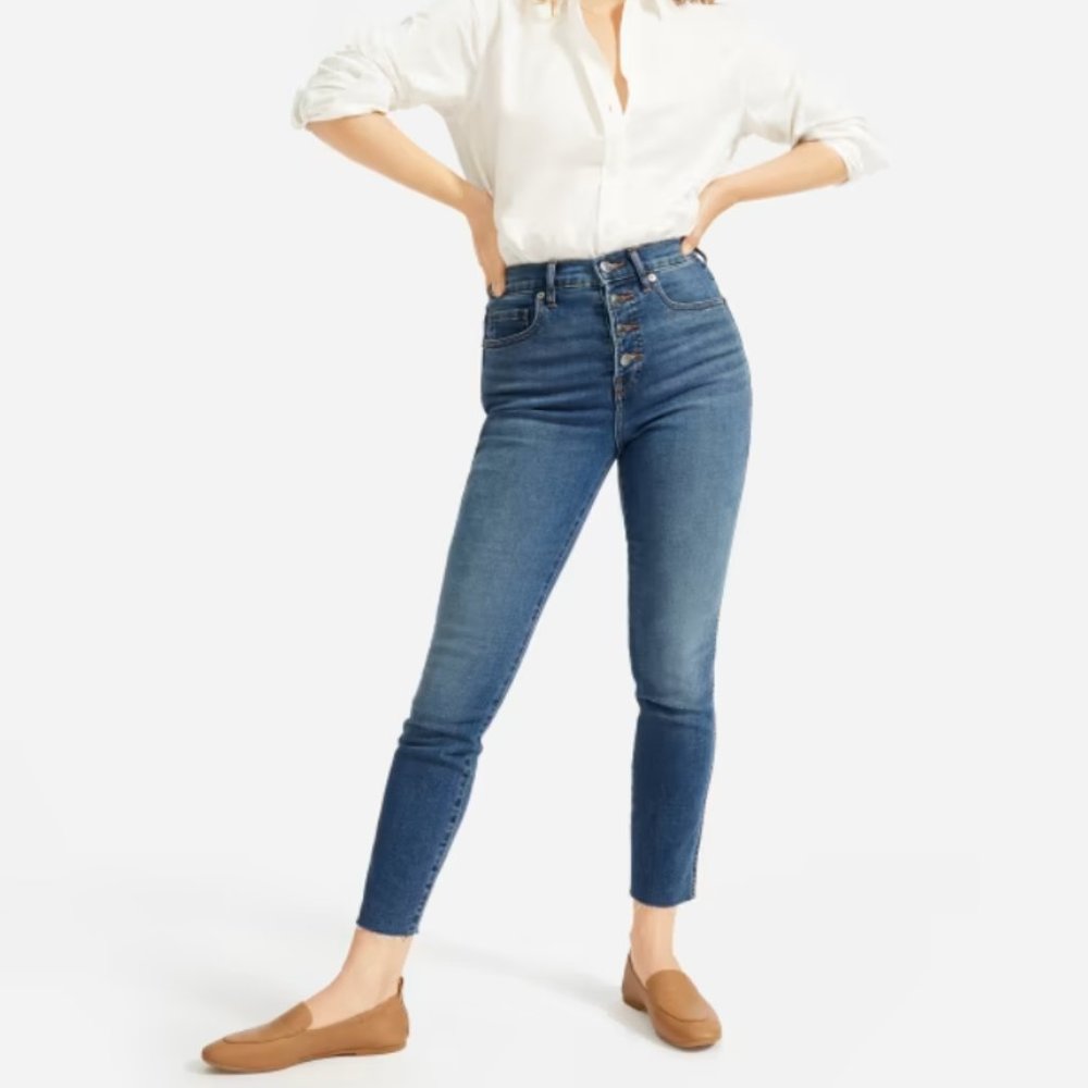 EVERLANE - Stretch High-Rise Skinny Button Fly SZ 27R